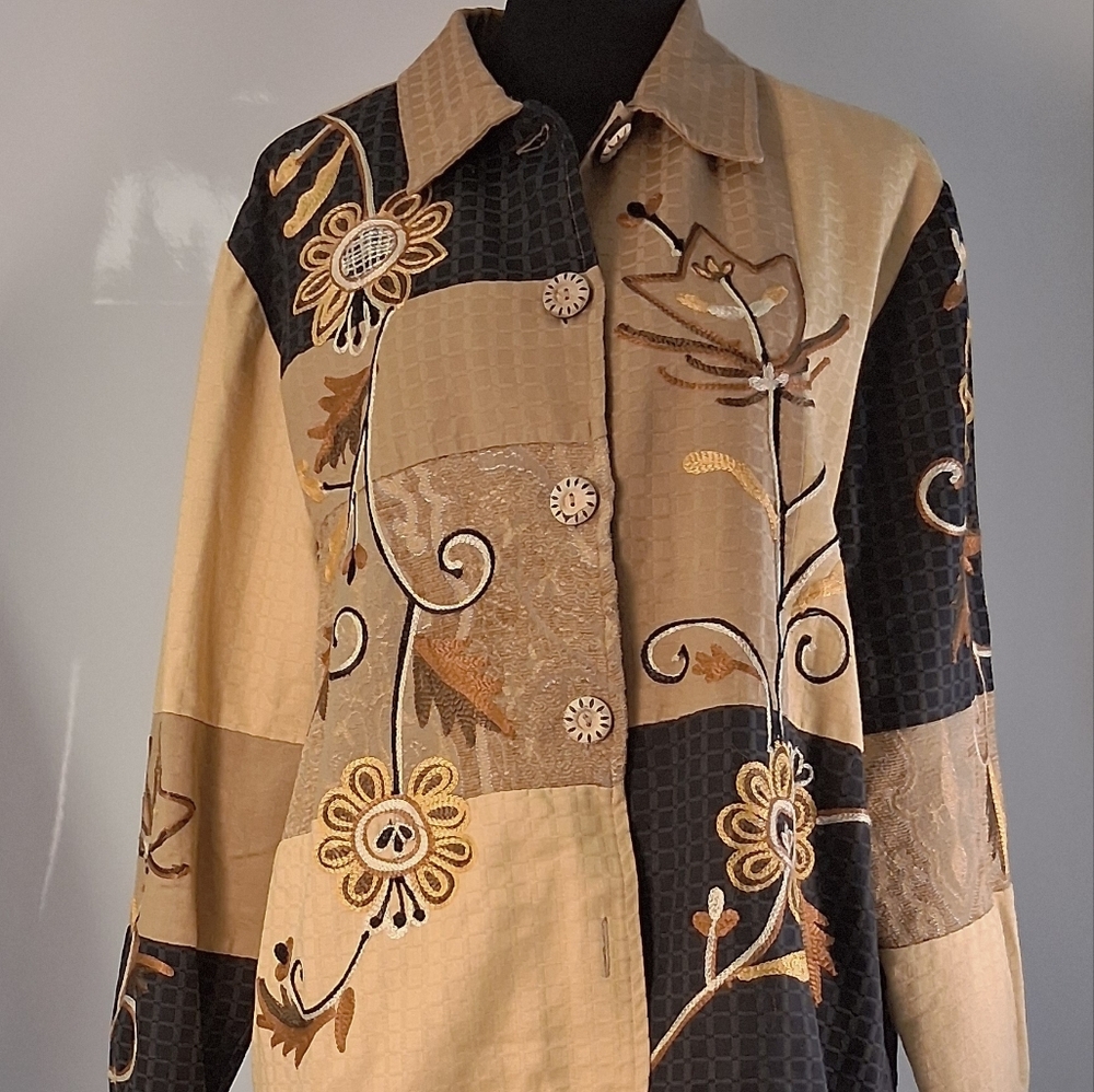 Chic Floral Patchwork Women's Blazer